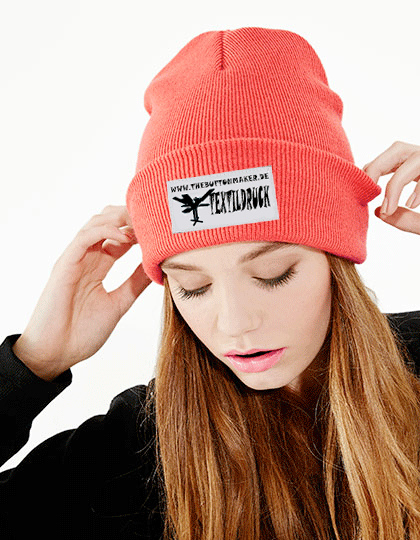 Wintermütze Beanie - inkl. bedruckten Patch zum Selbstaufnähen