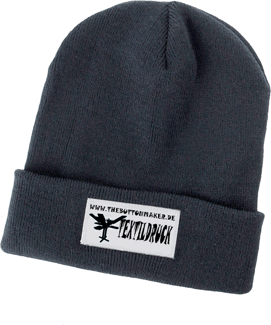 Wintermütze Beanie - inkl. bedruckten Patch zum Selbstaufnähen